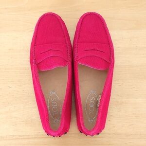 Tod's Hot Pink Penny Loafers
